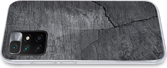 Coque Xiaomi Redmi 10 - Béton - Zwart - Déchirure - Coque de téléphone en Siliconen