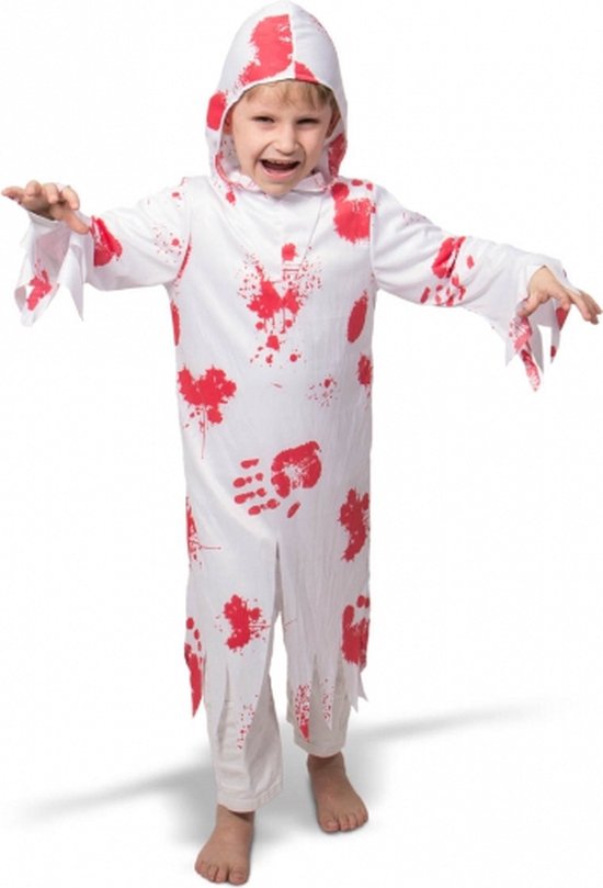 Ook plotseling schoonmaken Halloween - Spookje met bloed kostuum/jumpsuit voor kinderen - Halloween...  | bol.com