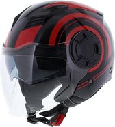 Vito Jet Isola helm glans zwart rood L - Scooter & Motor