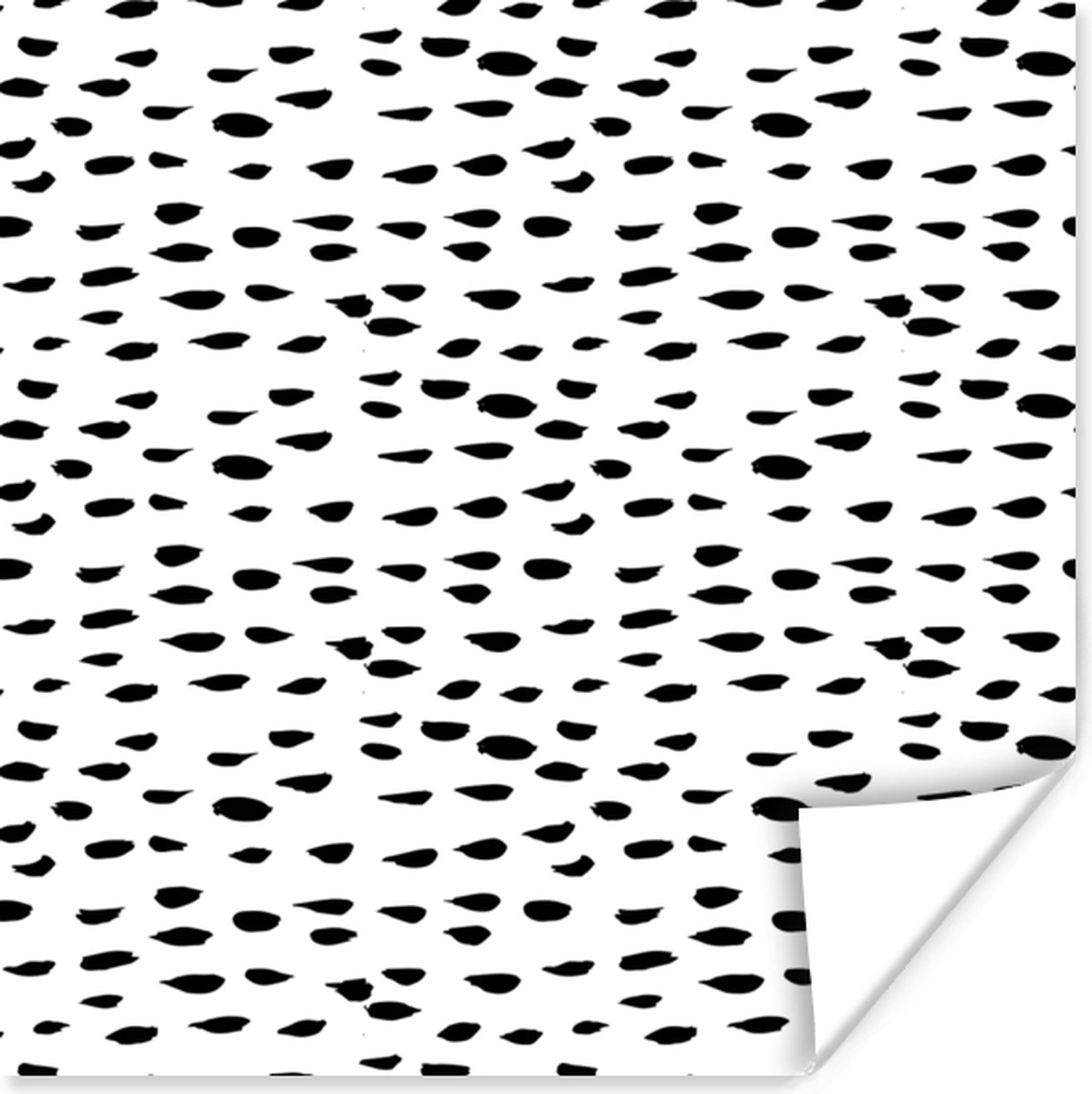 Poster Wit - Stippen - Design - Zwart - 50x50 cm