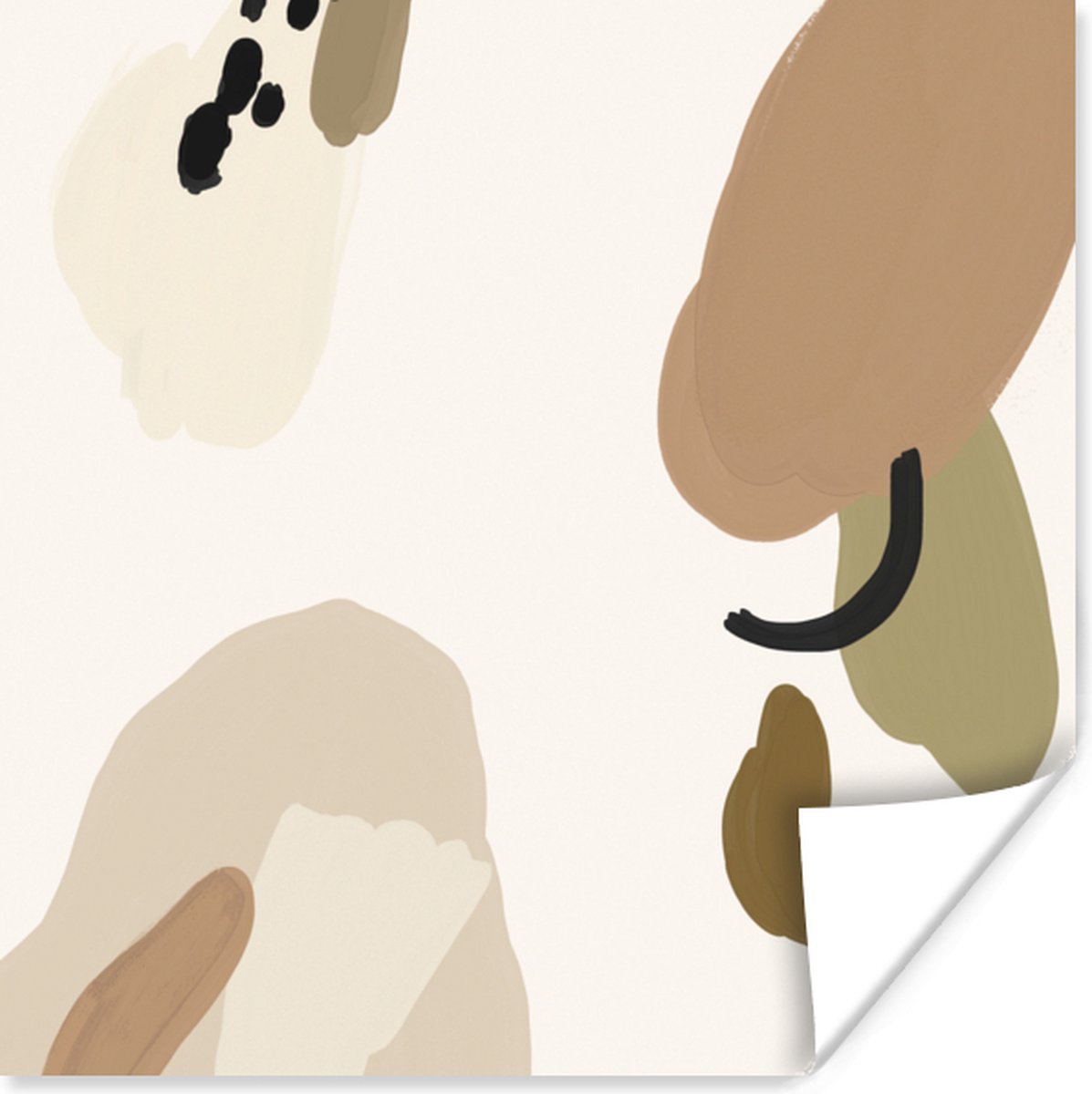 Poster Abstract - Bruin - Design - 75x75 cm