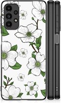 Smartphone Hoesje Geschikt voor Samsung Galaxy A13 4G Trendy Telefoonhoesjes met Zwarte rand Dogwood Flowers