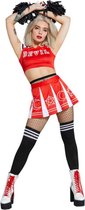 Smiffy's - Cheerleader Kostuum - Duivelse Cheerleader Hot Devil Team - Vrouw - Rood, Zwart - Medium - Halloween - Verkleedkleding