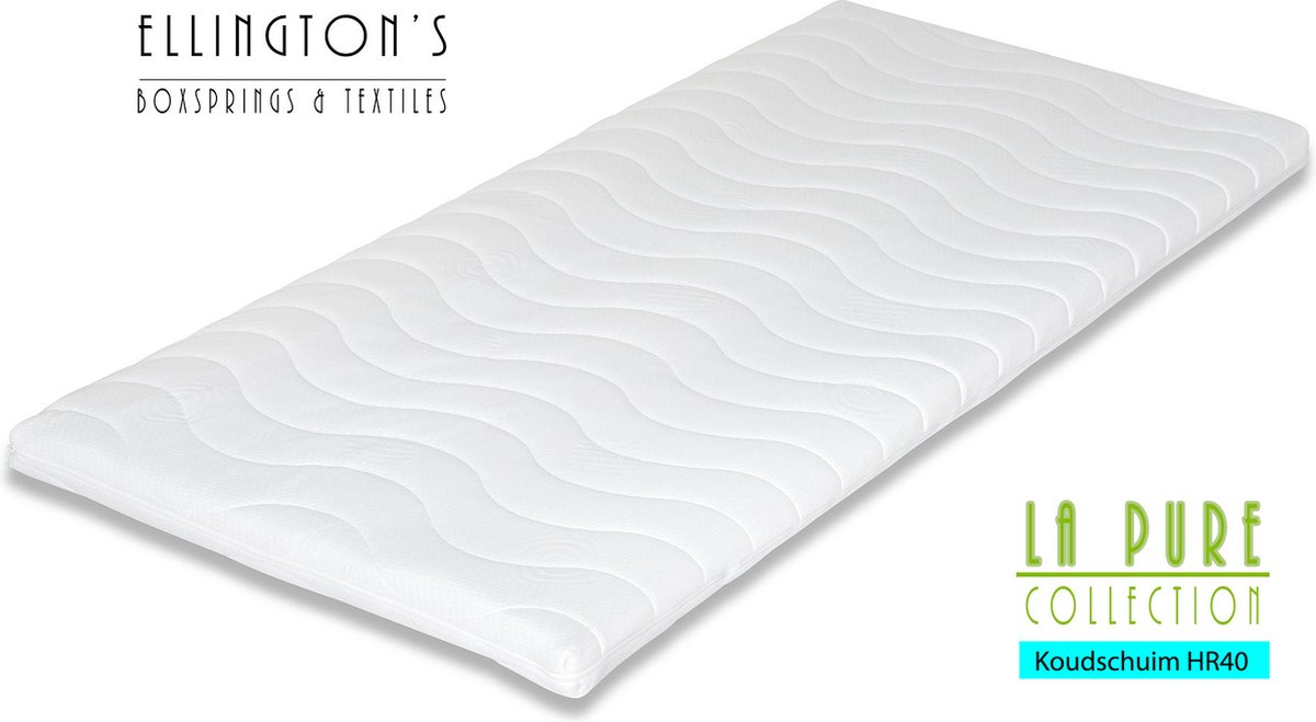 Ellington's Topmatras 140x220 Koudschuim HR40 Medium - Topper - Extra dik 8cm - ademend - vochtregulerend - veerkrachtig