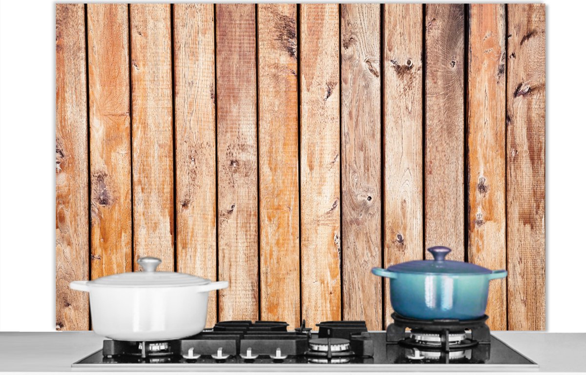 Spatscherm keuken - Wanddecoratie - OSB - Hout - Plank - Keuken - Spatwand - 120x80 cm