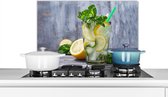 Spatscherm keuken 60x40 cm - Kookplaat achterwand Cocktail - Fruit - Kruiden - Muurbeschermer - Spatwand fornuis - Hoogwaardig aluminium