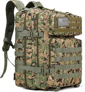Alta-X - Leger Rugzak - 45L - Camouflage - Militaire Tactische Tassen voor Heren - voor De Jacht - Voor Trekking - Rugzak - Waterdicht - Bug Out Bag - Groene Vlek
