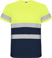 High Visibility T-Shirt Delta Navy Blauw / Fluor Geel Size XXL merk Roly