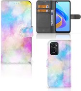 Telefoonhoesje OPPO A76 | A96 Bookcase Personaliseren Watercolor Light