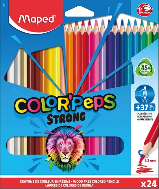 Maped Color'Peps Strong Crayons 24 pièces