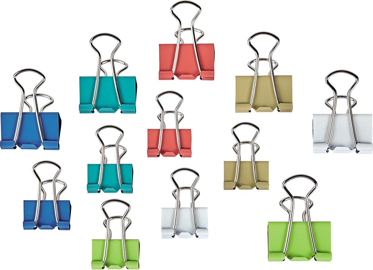 Papierklem maul 215 7mm + 9mm 24st assorti | 24 stuks
