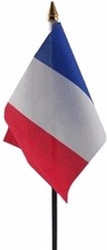 2x pièces de drapeaux de table France 10 x 15 cm avec support - Articles de fête / décorations français