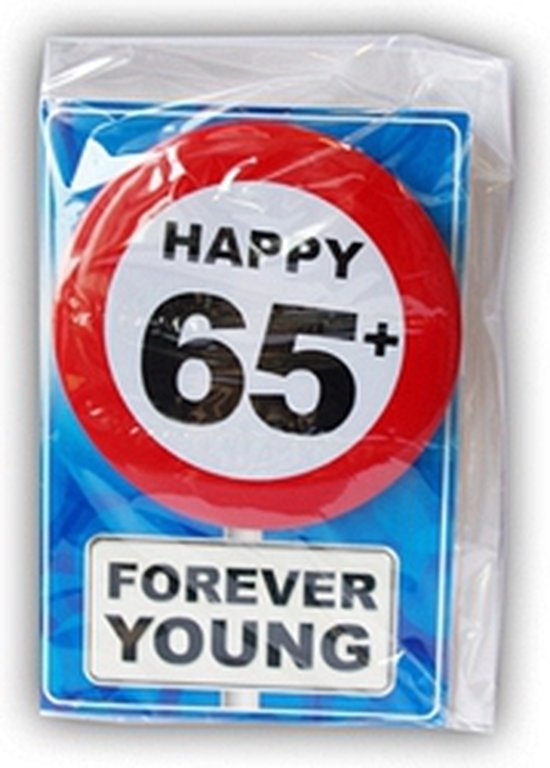 Happy Birthday kaart met button 65 jaar | bol.com