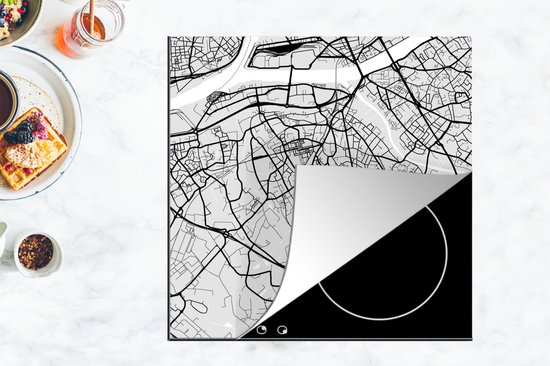 KitchenYeah® Inductie beschermer 78x78 cm - Frankrijk - Rezé - Stadskaart - Plattegrond - Kaart - Kookplaataccessoires - Afdekplaat voor kookplaat - Inductiebeschermer - Inductiemat - Inductieplaat mat