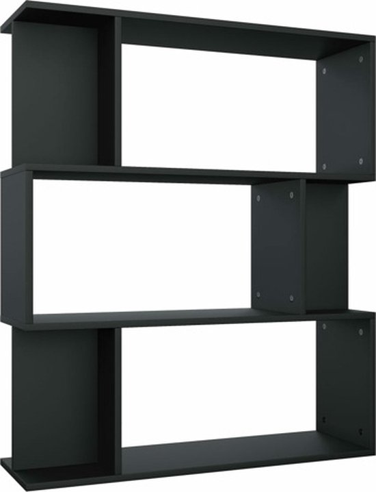 vidaXL - Boekenkast/kamerscherm - 80x24x96 - cm - bewerkt - hout - zwart