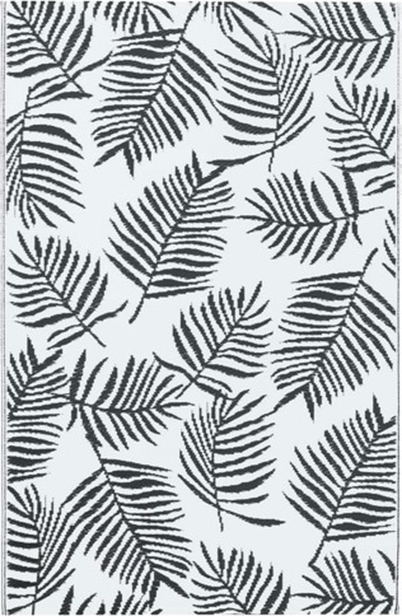vidaXL - Buitenkleed - ARAKIL - 120x180 - cm - PP - wit - en - zwart