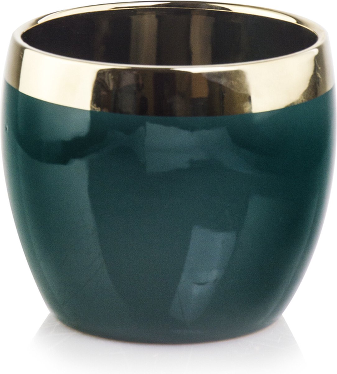 Decoratieve bloempot Emerald Ø11cm H9cm keramiek / goud / groen