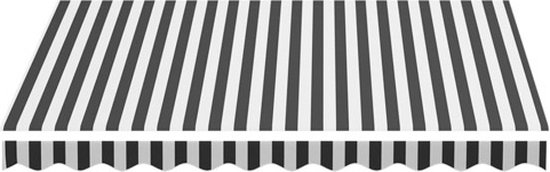 Store banne de remplacement vidaXL - 3 x 2,5 m - Toile de protection anthracite et Wit - Toit de store banne - Protection solaire solaire - Jardin été - Vie en plein air