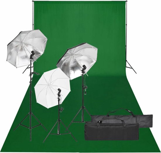 Foto: Vidaxl fotostudioset met verlichtingsset en achtergrond