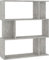 vidaXL-Boekenkast/kamerscherm-80x24x96-cm-bewerkt-hout-betongrijs