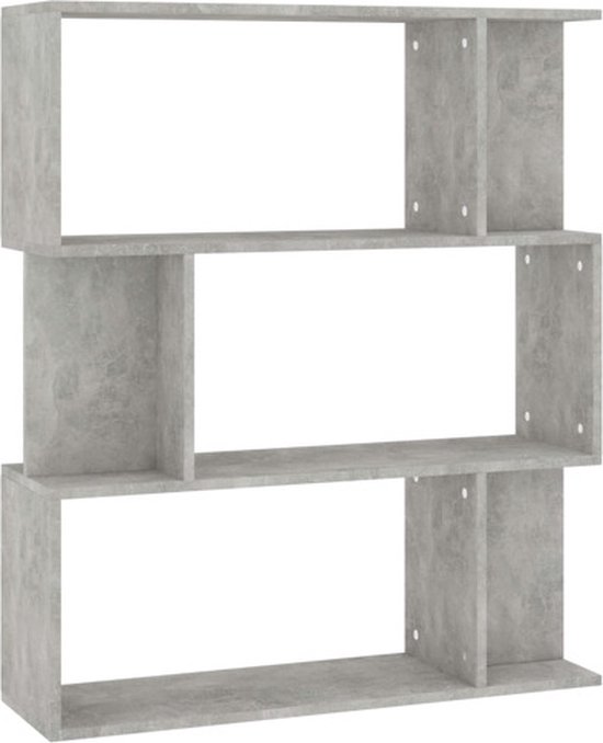vidaXL - Boekenkast/kamerscherm - 80x24x96 - cm - bewerkt - hout - betongrijs