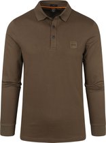 BOSS - LS Passerby Polo Donkergroen - Slim-fit - Heren Poloshirt Maat XXL