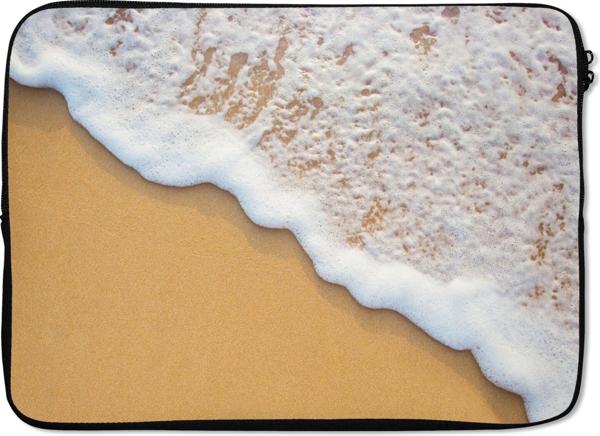 Laptophoes 13 inch - Strand - Water - Zee - Tropisch - Zomer - Laptop sleeve - Binnenmaat 32x22,5 cm - Zwarte achterkant