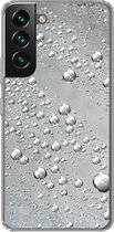 Geschikt voor Samsung Galaxy S22 hoesje - Metaal - Water - Grijs - Siliconen Telefoonhoesje