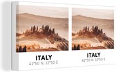Canvas Schilderij Italië - Toscane - Landschap - 80x40 cm - Wanddecoratie