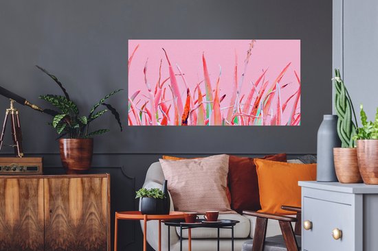 Muurstickers - Sticker Folie - Zomer - Planten - Pastel - 120x60 cm - Plakfolie - Muurstickers Kinderkamer - Zelfklevend Behang - Zelfklevend behangpapier - Stickerfolie