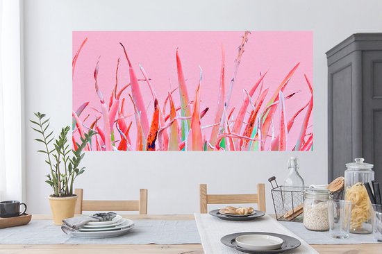 Muurstickers - Sticker Folie - Zomer - Planten - Pastel - 120x60 cm - Plakfolie - Muurstickers Kinderkamer - Zelfklevend Behang - Zelfklevend behangpapier - Stickerfolie