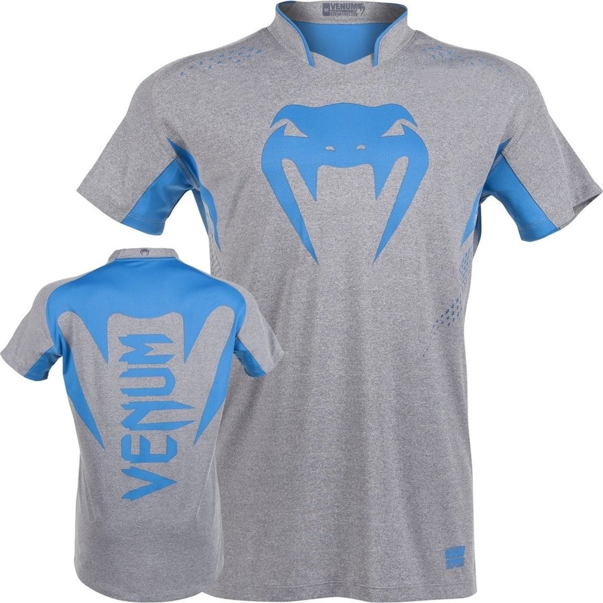 Venum Dry Tech Hurricane X FIT™ T-shirt Grijs Neo Blauw - XXL