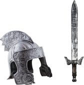 Ridder verkleed accessoires set helm en wapens zwaard 68 cm voor volwassenen
