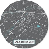 Muismat - Mousepad - Rond - Stadskaart – Grijs - Kaart – Waremme – België – Plattegrond - 50x50 cm - Ronde muismat