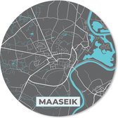 Muismat - Mousepad - Rond - Kaart – Plattegrond – Stadskaart – Maaseik – België - Grijs - 50x50 cm - Ronde muismat