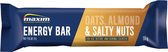 Maxim Energy Bar Oats, Almonds and Salty Nuts - 15 x 55g - Lekkere zachte hartige energiereep met haver, amandelen en gezouten noten - 15 energierepen Haver & Noten - Smelt niet, eet makkelijk weg en levert snel energie voor en tijdens het sporten