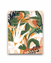 Schilderij  Tropische botanische abstracte bladeren 2 / Abstract / 40x30cm