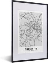 Fotolijst incl. Poster - Stadskaart - Duitsland - Chemnitz - Plattegrond - Kaart - 40x60 cm - Posterlijst