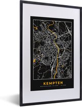 Fotolijst incl. Poster - Stadskaart – Plattegrond – Duitsland – Goud – Kempten – Kaart - 40x60 cm - Posterlijst