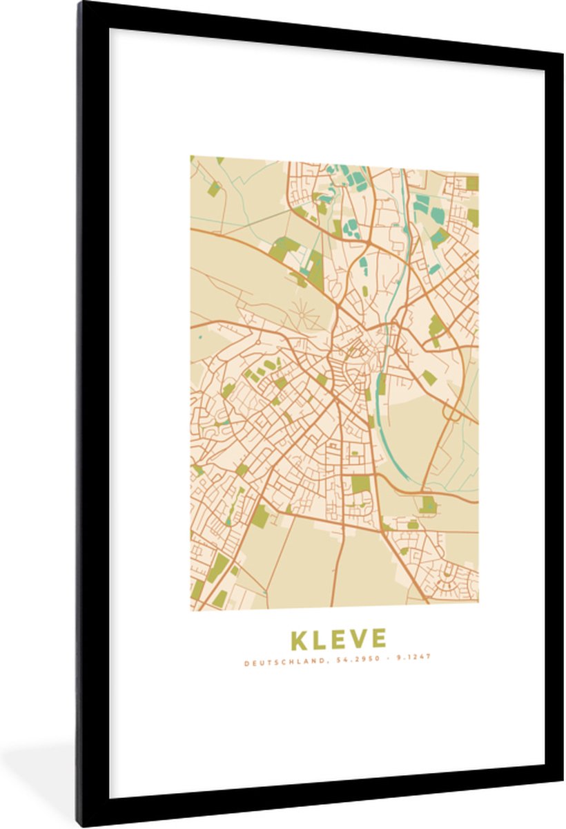 Fotolijst Incl Poster Plattegrond Kleve Kaart Stadskaart Vintage X Bol Com