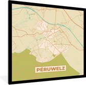 Fotolijst incl. Poster - Plattegrond - Kaart - België - Stadskaart - Péruwelz - 40x40 cm - Posterlijst