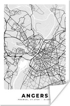 Poster Angers - Plattegrond - Frankrijk - Kaart - Stadskaart - 120x180 cm XXL