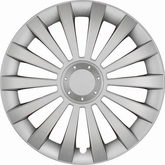 Enjoliveurs Tip-it 15 pouces - Set de 4 - Gris argenté - Système de fixation par clic - Universels pour voiture, Camper et remorque