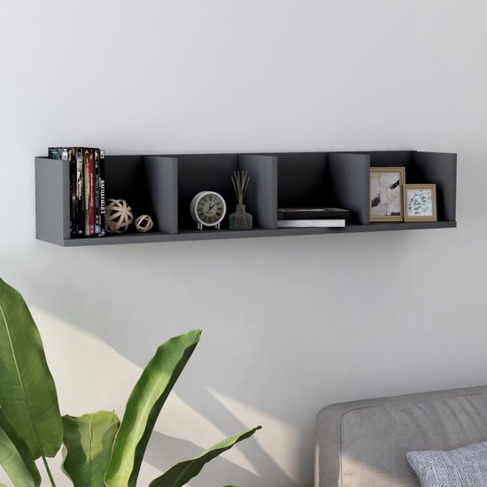 Cd-wandschap 100x18x18 cm spaanplaat hoogglans wit kopen