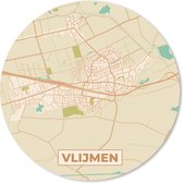 Muismat - Mousepad - Rond - Vlijmen - Stadskaart - Plattegrond - Vintage - Kaart - 30x30 cm - Ronde muismat