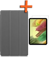 Hoes Geschikt voor Samsung Galaxy Tab S6 Lite Hoes Tri-fold Tablet Hoesje Case Met Screenprotector - Hoesje Geschikt voor Samsung Tab S6 Lite Hoesje Hardcover Bookcase - Grijs