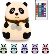 Navaris LED pour enfants - Lampe Kinder panda - Veilleuse en Siliconen avec télécommande - Avec couleurs changeantes et variateur