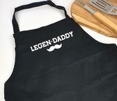 Keukenschort - zwart - Vaderdag cadeau - Cadeau vaderdag - cadeau papa - Legendaddy - Kado - Verjaardag cadeau - Verjaardagscadeau - Papa