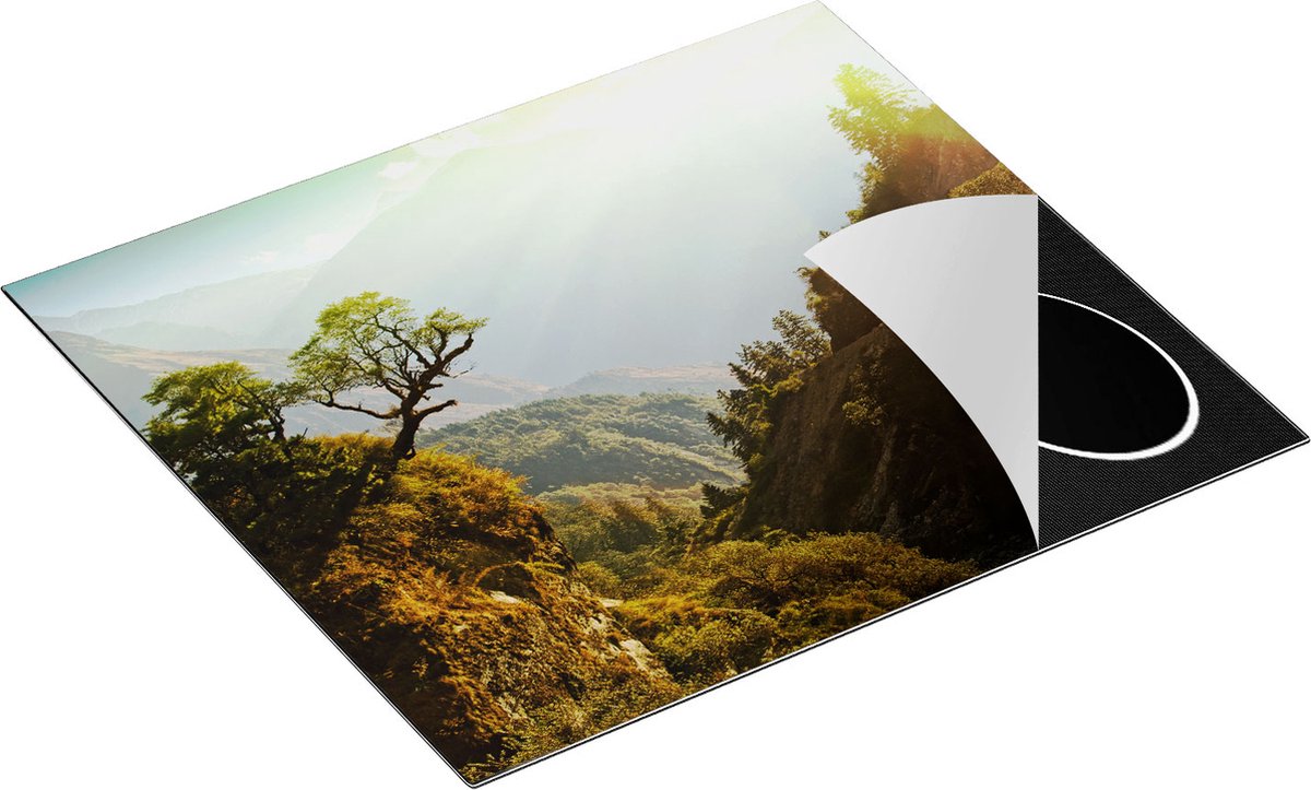Chefcare Inductie Beschermer Bos in de Bergen met Zonneschijn - Kleur - 58,3x51,3 cm - Afdekplaat Inductie - Kookplaat Beschermer - Inductie Mat