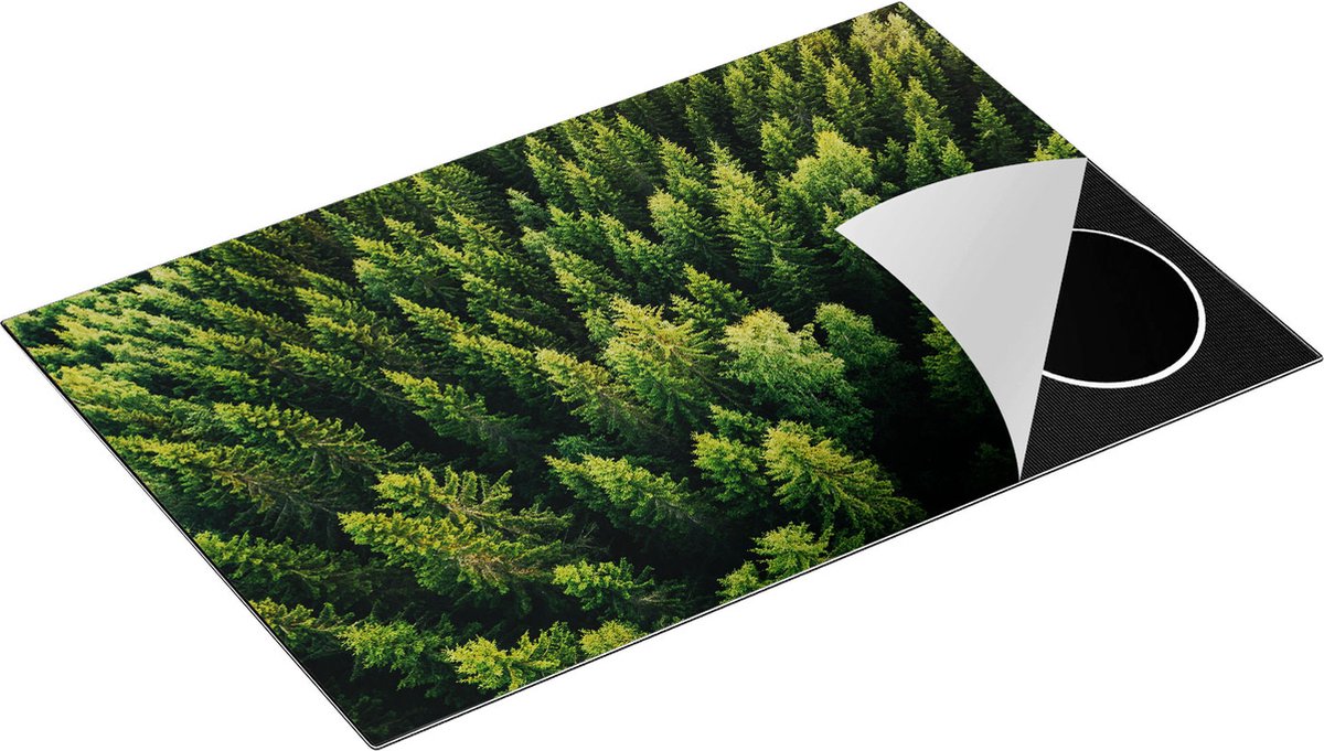 Chefcare Inductie Beschermer Bos met Bomen vanaf Boven - 78x52 cm - Afdekplaat Inductie - Kookplaat Beschermer - Inductie Mat